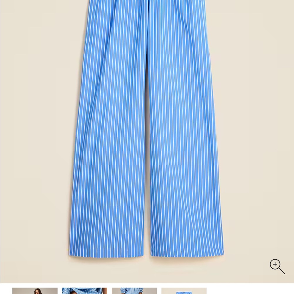 J. Crew Blue Striped Wide Leg Pants New with tags